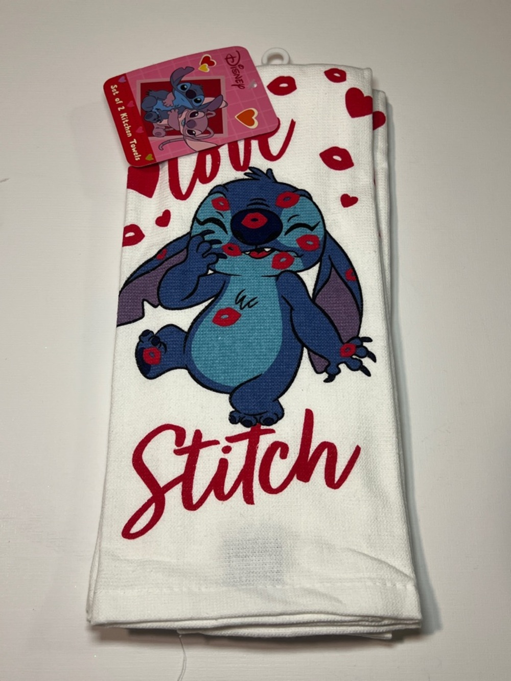 Disney Stitch Love Kisses  Kitchen Towel 2 Pack